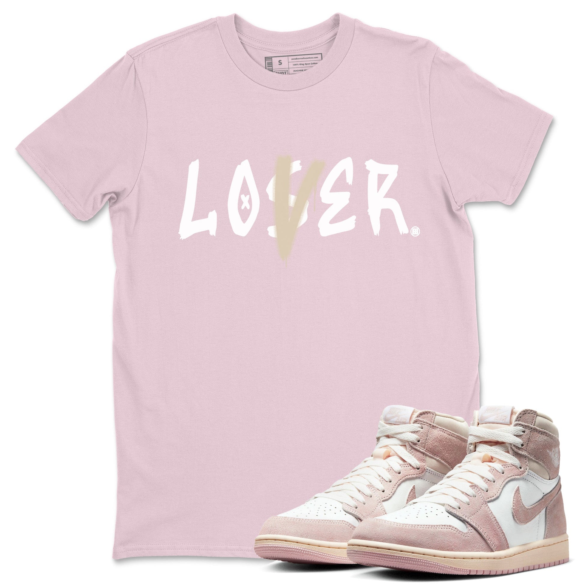 Air Jordan 1 Washed Pink Loser Lover Crew Neck Sneaker Tees Air Jordan 1 High OG WMNS Washed Pink Sneaker T-Shirts Washing and Care Tip