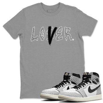 Jordan 1 White Cement Sneaker Match Tees Loser Lover Sneaker Tees Jordan 1 White Cement Sneaker Release Tees Unisex Shirts