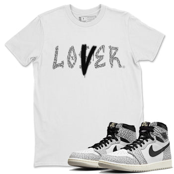 Jordan 1 White Cement Sneaker Match Tees Loser Lover Sneaker Tees Jordan 1 White Cement Sneaker Release Tees Unisex Shirts