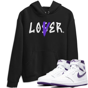 Jordan 1 WMNS Court Purple Sneaker Match Tees Loser Lover Sneaker Tees Jordan 1 WMNS Court Purple Sneaker Release Tees Unisex Shirts