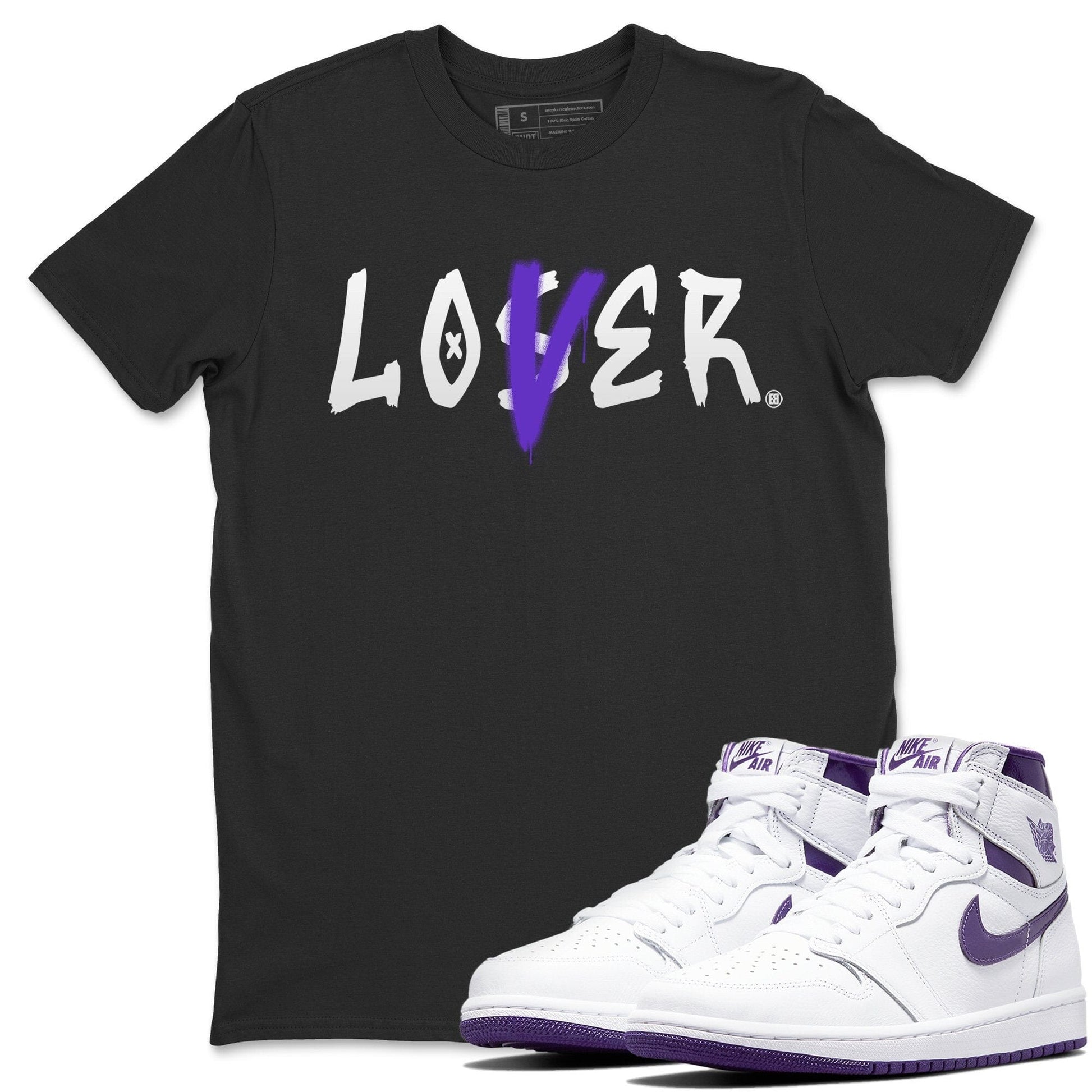 Jordan 1 WMNS Court Purple Sneaker Match Tees Loser Lover Sneaker Tees Jordan 1 WMNS Court Purple Sneaker Release Tees Unisex Shirts