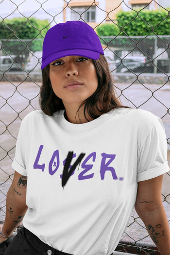 Jordan 1 WMNS Court Purple Sneaker Match Tees Loser Lover Sneaker Tees Jordan 1 WMNS Court Purple Sneaker Release Tees Unisex Shirts