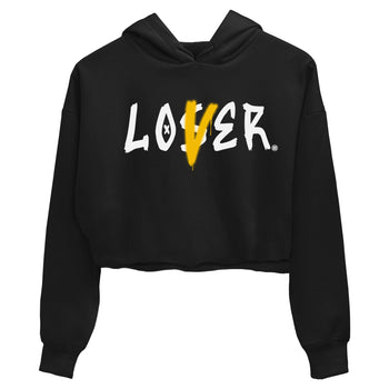 Jordan 1 High OG Yellow Ochre Shirt To Match Jordans Loser Lover Streetwear Fashion Air Jordan 1 Yellow Ochre SNRT Sneaker Release Tees Black 2 Women's Crop Tee
