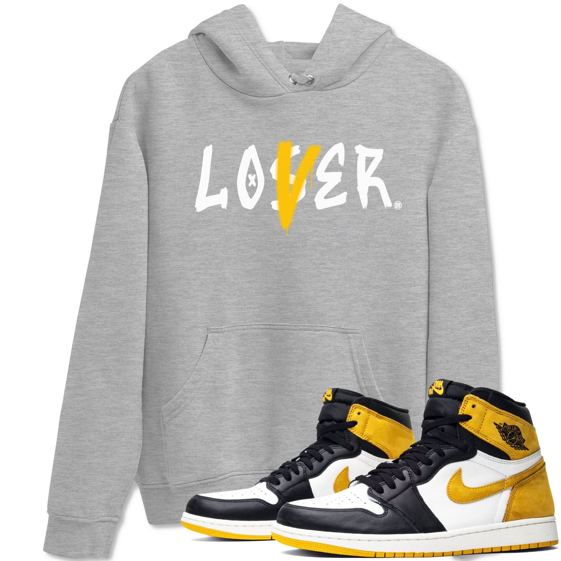Jordan 1 High OG Yellow Ochre Shirt To Match Jordans Loser Lover Streetwear Fashion Air Jordan 1 Yellow Ochre SNRT Sneaker Release Tees unisex cotton Heather Grey 1 crew neck shirt