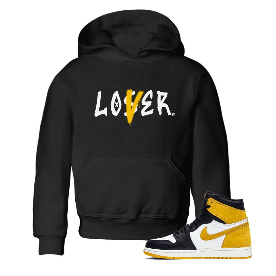 Jordan 1 High OG Yellow Ochre Shirt To Match Jordans Loser Lover Streetwear Fashion Air Jordan 1 Yellow Ochre SNRT sneaker release tees baby toddler Black 1 cotton Shirt