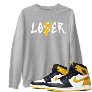 Jordan 1 High OG Yellow Ochre Shirt To Match Jordans Loser Lover Streetwear Fashion Air Jordan 1 Yellow Ochre SNRT Sneaker Release Tees unisex cotton Heather Grey 1 crew neck shirt