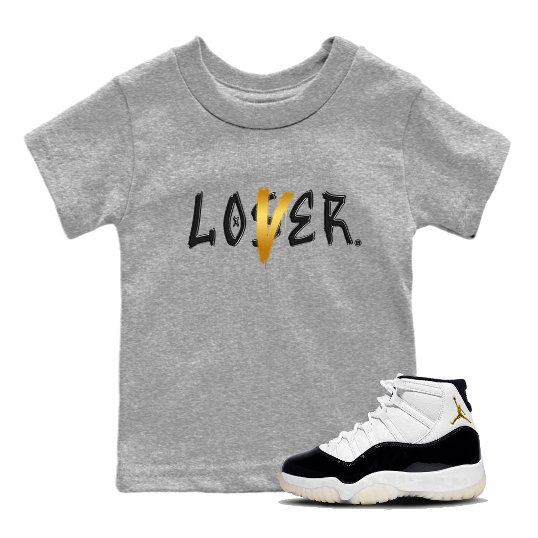 Air Jordan 11 Gratitude shirt to match jordans Loser Lover sneaker tees Jordan 11 Retro Gratitude SNRT Sneaker Tees Baby Toddler Heather Grey 1 T-Shirt
