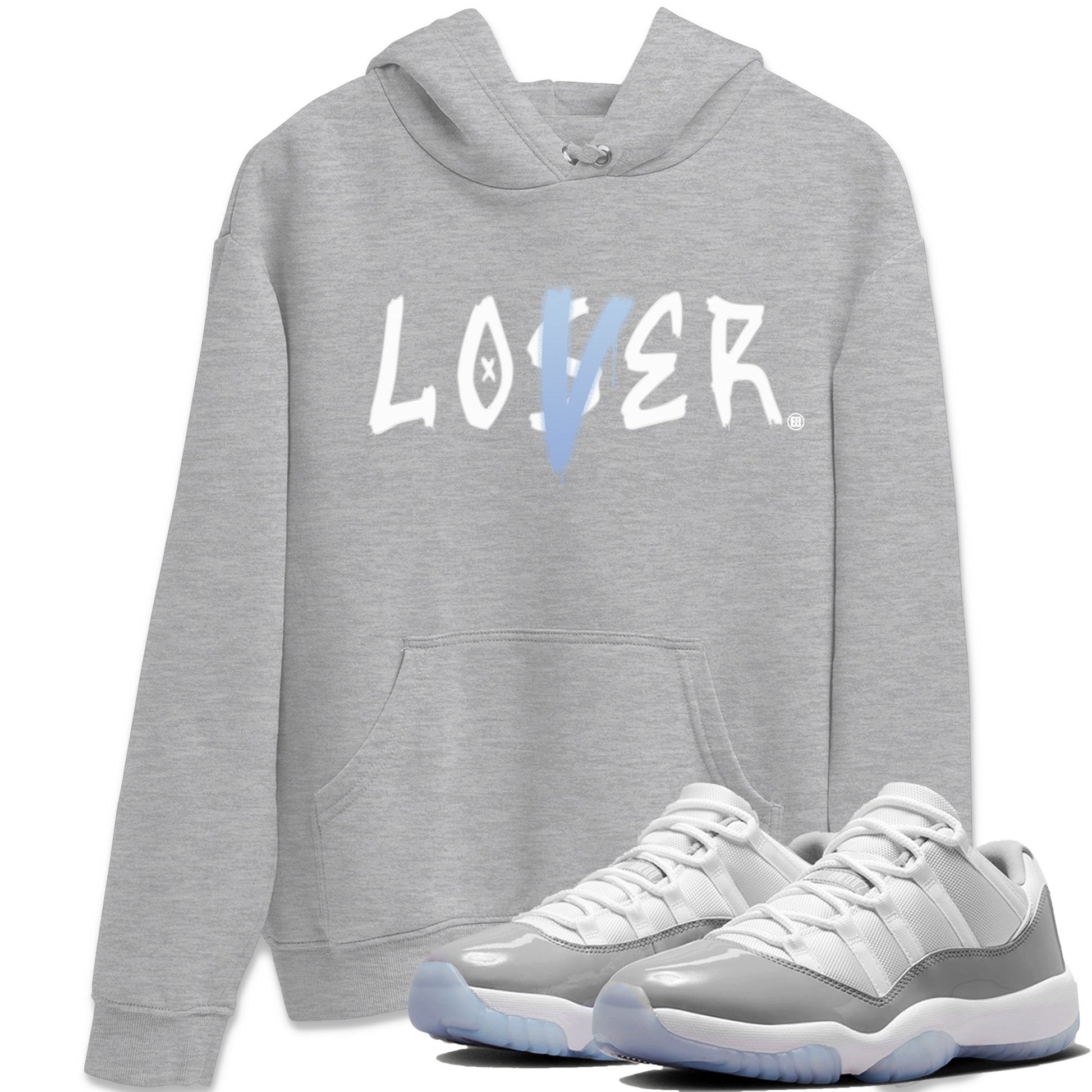Air Jordan 11 White Cement Sneaker Match Tees Loser Lover Sneaker Tees Air Jordan 11 Retro White Cement Sneaker Release Tees Unisex Shirts Heather Grey 1