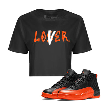 Air Jordan 12 Brilliant Orange Sneaker Match Tees Loser Lover Sneaker Tees 12s Brilliant Orange Tee Women's Shirts Black 1