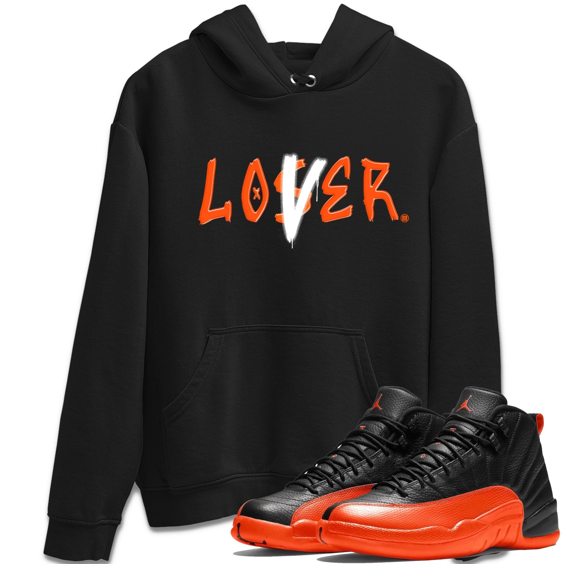 Air Jordan 12 Brilliant Orange Sneaker Match Tees Loser Lover Sneaker Tees 12s Brilliant Orange Tee Unisex Shirts Black 1