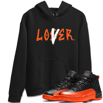 Air Jordan 12 Brilliant Orange Sneaker Match Tees Loser Lover Sneaker Tees 12s Brilliant Orange Tee Unisex Shirts Black 1