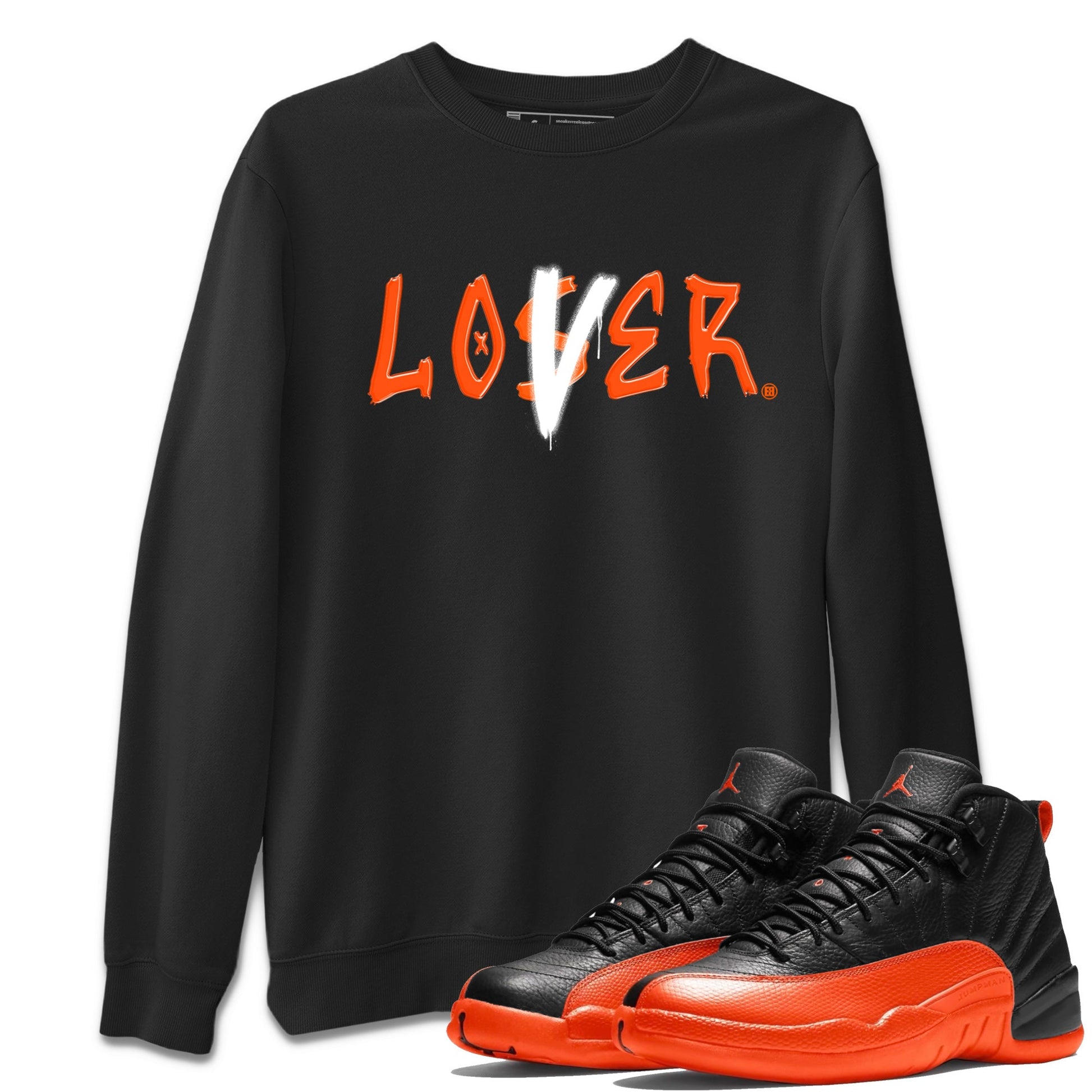 Air Jordan 12 Brilliant Orange Sneaker Match Tees Loser Lover Sneaker Tees 12s Brilliant Orange Tee Unisex Shirts Black 1