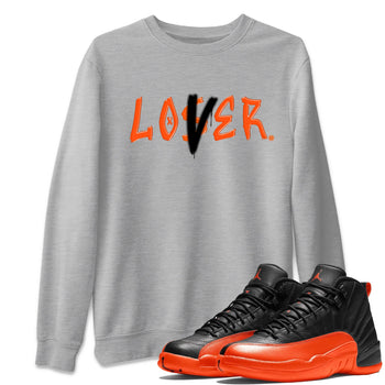Air Jordan 12 Brilliant Orange Sneaker Match Tees Loser Lover Sneaker Tees 12s Brilliant Orange Tee Unisex Shirts Heather Grey 1