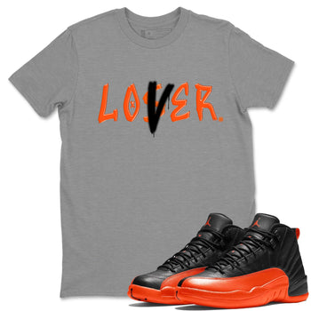 Air Jordan 12 Brilliant Orange Sneaker Match Tees Loser Lover Sneaker Tees 12s Brilliant Orange Tee Unisex Shirts Heather Grey 1