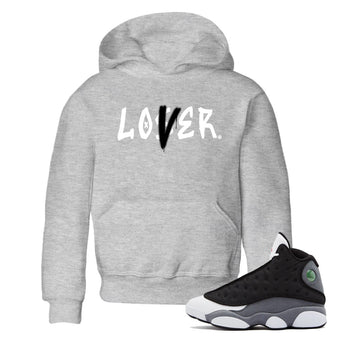 Air Jordan 13 Black Flint Sneaker Match Tees Loser Lover Sneaker Tees Air Jordan 13 Retro Black Flint Sneaker Release Tees Kids Shirts Heather Grey 1