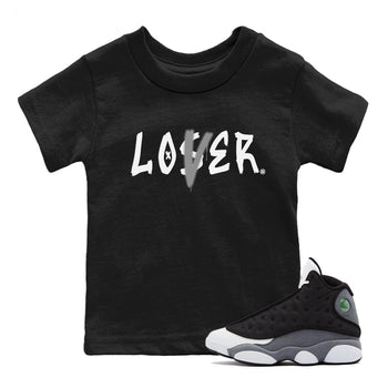 Air Jordan 13 Black Flint Sneaker Match Tees Loser Lover Sneaker Tees Air Jordan 13 Retro Black Flint Sneaker Release Tees Kids Shirts Black 1