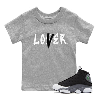Air Jordan 13 Black Flint Sneaker Match Tees Loser Lover Sneaker Tees Air Jordan 13 Retro Black Flint Sneaker Release Tees Kids Shirts Heather Grey 1