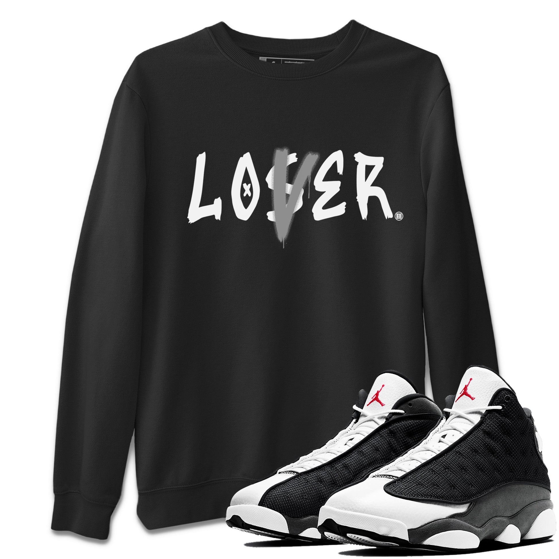 Air Jordan 13 Black Flint Sneaker Match Tees Loser Lover Sneaker Tees Air Jordan 13 Retro Black Flint Sneaker Release Tees Unisex Shirts Black 1