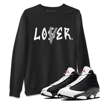 Air Jordan 13 Black Flint Sneaker Match Tees Loser Lover Sneaker Tees Air Jordan 13 Retro Black Flint Sneaker Release Tees Unisex Shirts Black 1