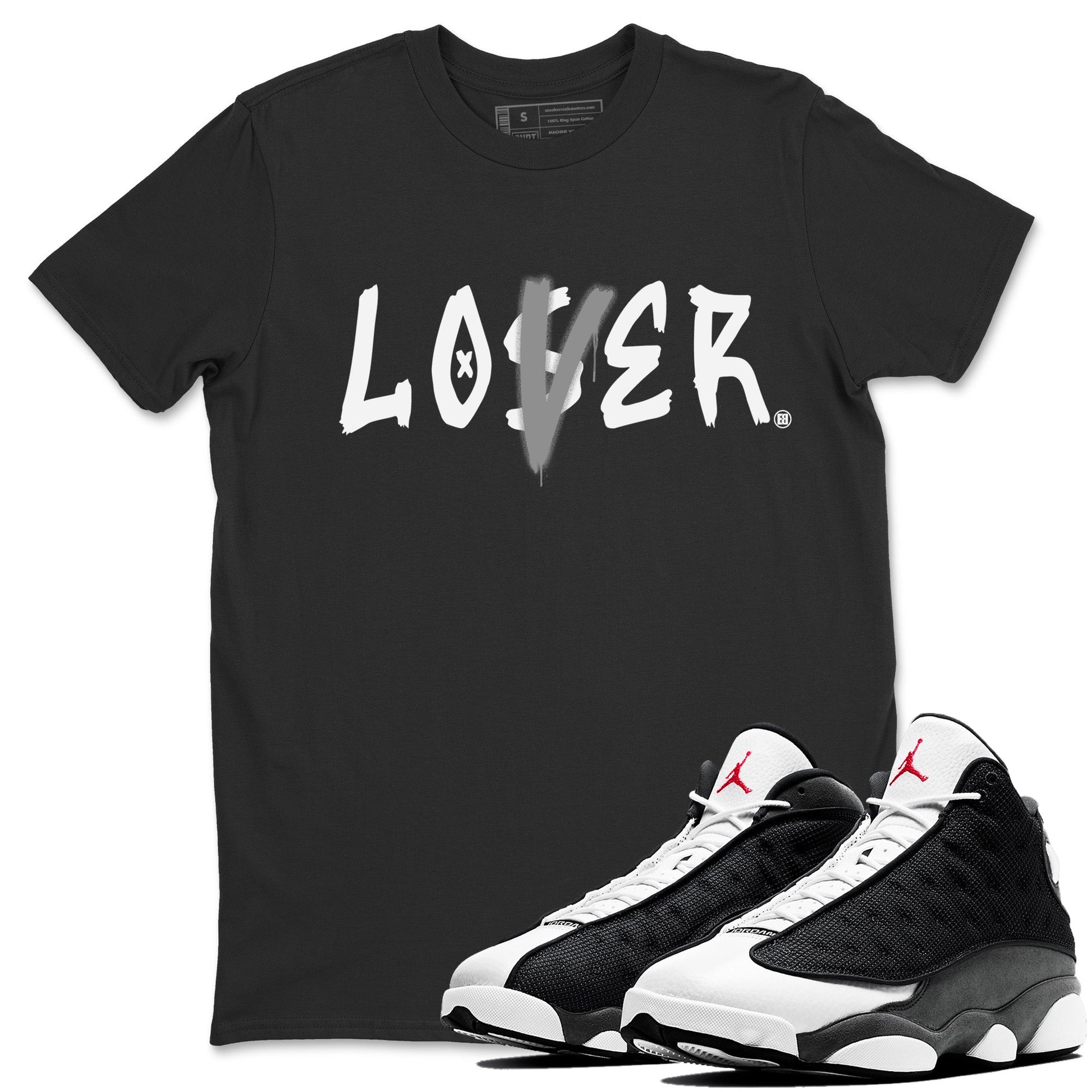 Air Jordan 13 Black Flint Sneaker Match Tees Loser Lover Sneaker Tees Air Jordan 13 Retro Black Flint Sneaker Release Tees Unisex Shirts Black 1