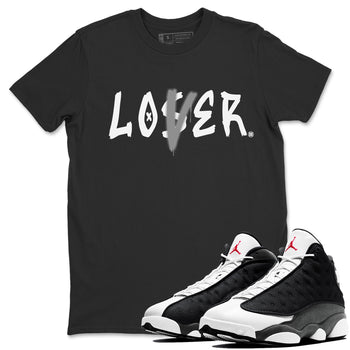 Air Jordan 13 Black Flint Sneaker Match Tees Loser Lover Sneaker Tees Air Jordan 13 Retro Black Flint Sneaker Release Tees Unisex Shirts Black 1