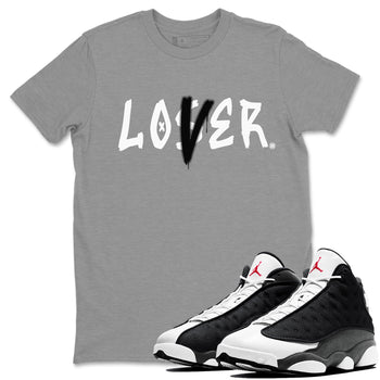 Air Jordan 13 Black Flint Sneaker Match Tees Loser Lover Sneaker Tees Air Jordan 13 Retro Black Flint Sneaker Release Tees Unisex Shirts Heather Grey 1