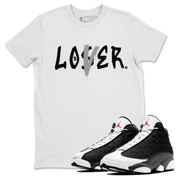 Air Jordan 13 Black Flint Sneaker Match Tees Loser Lover Sneaker Tees Air Jordan 13 Retro Black Flint Sneaker Release Tees Unisex Shirts White 1