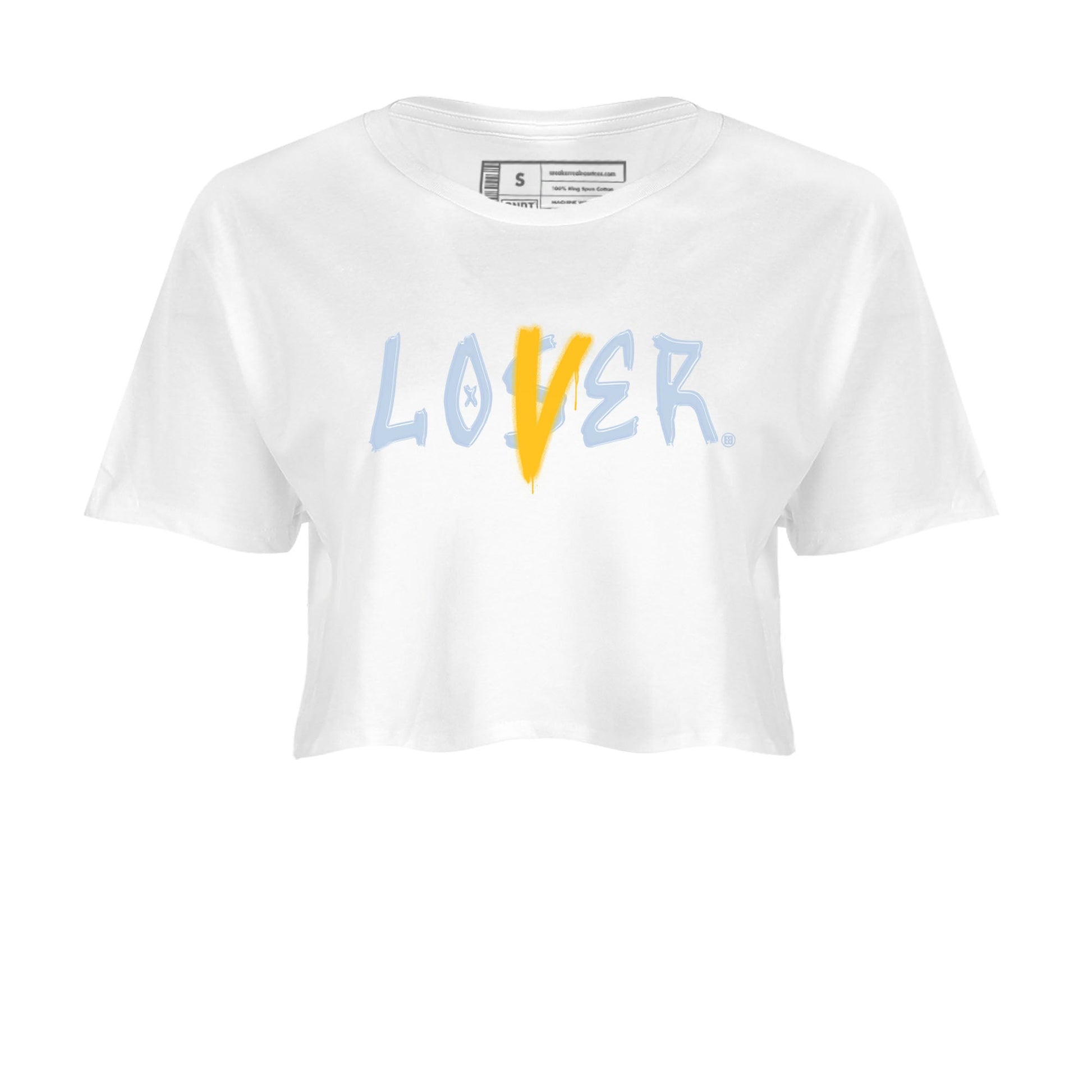 13s Blue Grey shirt to match jordans Loser Lover sneaker tees Air Jordan 13 Retro Blue Grey SNRT Sneaker Release Tees White 2 crop length shirt