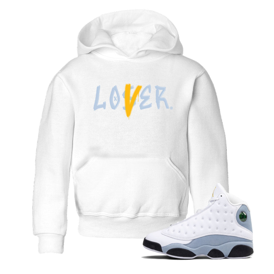 13s Blue Grey shirt to match jordans Loser Lover sneaker tees Air Jordan 13 Retro Blue Grey SNRT sneaker release tees baby toddler White 1 cotton Shirt