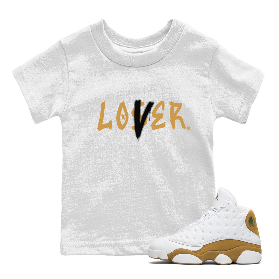 Jordan 13 Retro Wheat shirt to match jordans Loser Lover sneaker tees Air Jordan 13 Wheat SNRT Sneaker Tees Sneaker Matching Clothing Brand Baby Toddler White 1 T-Shirt