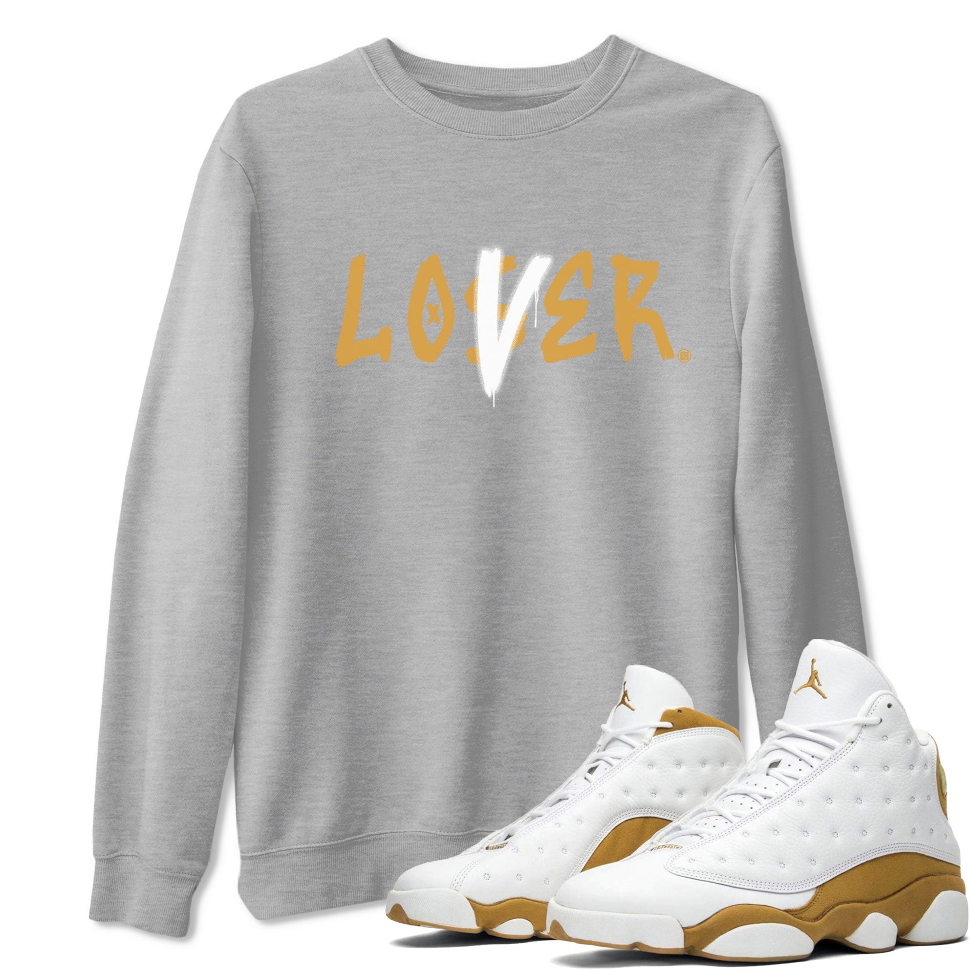 Jordan 13 Retro Wheat shirt to match jordans Loser Lover sneaker tees Air Jordan 13 Wheat SNRT Sneaker Tees Sneaker Matching Clothing Brand Unisex Sneaker Tee Heather Grey 1 T-Shirt