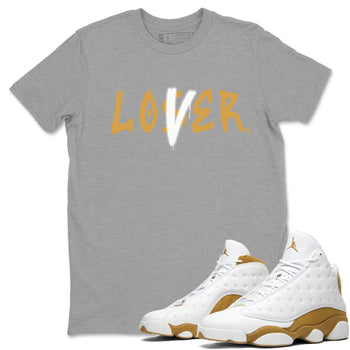 Jordan 13 Retro Wheat shirt to match jordans Loser Lover sneaker tees Air Jordan 13 Wheat SNRT Sneaker Tees Sneaker Matching Clothing Brand Unisex Sneaker Tee Heather Grey 1 T-Shirt
