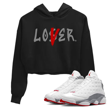 Air Jordan 13 Wolf Grey Sneaker Match Tees Loser Lover Sneaker Tees 13s Wolf Grey SNRT Sneaker Release Tees Women's Shirts Black 1