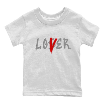 Air Jordan 13 Wolf Grey Sneaker Match Tees Loser Lover Sneaker Tees 13s Wolf Grey SNRT Sneaker Release Tees Kids Shirts White 2