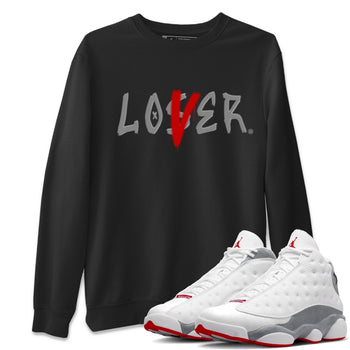 Air Jordan 13 Wolf Grey Sneaker Match Tees Loser Lover Sneaker Tees 13s Wolf Grey SNRT Sneaker Release Tees Unisex Shirts Black 1