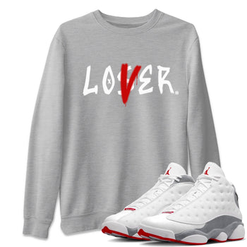 Air Jordan 13 Wolf Grey Sneaker Match Tees Loser Lover Sneaker Tees 13s Wolf Grey SNRT Sneaker Release Tees Unisex Shirts Heather Grey 1