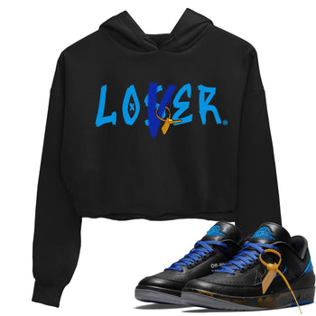 Jordan 2 OFF-WHITE Black Blue Sneaker Match Tees Loser Lover Sneaker Tees Jordan 2 OFF-WHITE Black Blue Sneaker Release Tees Women's Shirts