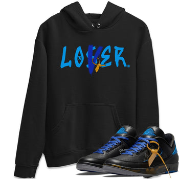 Jordan 2 OFF-WHITE Black Blue Sneaker Match Tees Loser Lover Sneaker Tees Jordan 2 OFF-WHITE Black Blue Sneaker Release Tees Unisex Shirts