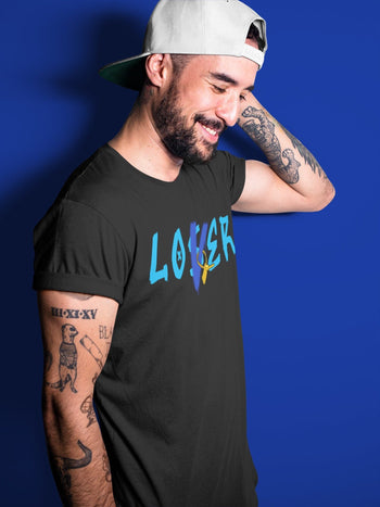 Jordan 2 OFF-WHITE Black Blue Sneaker Match Tees Loser Lover Sneaker Tees Jordan 2 OFF-WHITE Black Blue Sneaker Release Tees Unisex Shirts