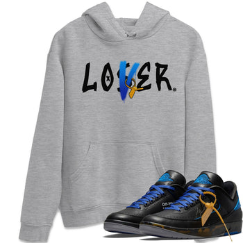 Jordan 2 OFF-WHITE Black Blue Sneaker Match Tees Loser Lover Sneaker Tees Jordan 2 OFF-WHITE Black Blue Sneaker Release Tees Unisex Shirts