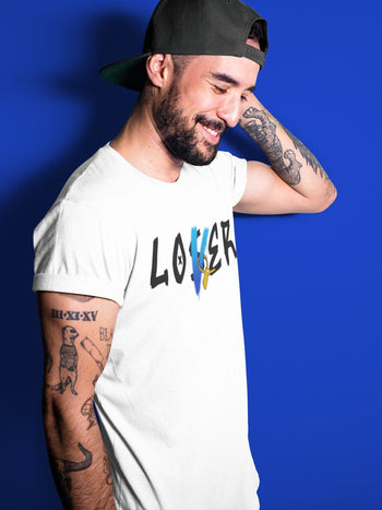 Jordan 2 OFF-WHITE Black Blue Sneaker Match Tees Loser Lover Sneaker Tees Jordan 2 OFF-WHITE Black Blue Sneaker Release Tees Unisex Shirts