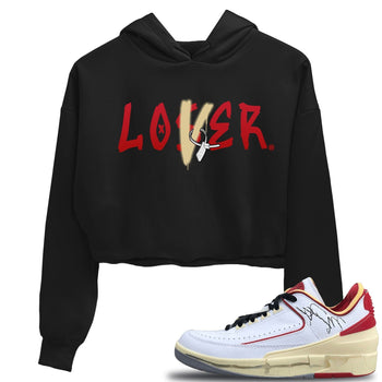 Jordan 2 OFF-WHITE Varsity Red Sneaker Match Tees Loser Lover Sneaker Tees Jordan 2 OFF-WHITE Varsity Red Sneaker Release Tees Women's Shirts