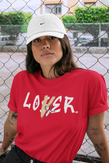 Jordan 2 OFF-WHITE Varsity Red Sneaker Match Tees Loser Lover Sneaker Tees Jordan 2 OFF-WHITE Varsity Red Sneaker Release Tees Unisex Shirts