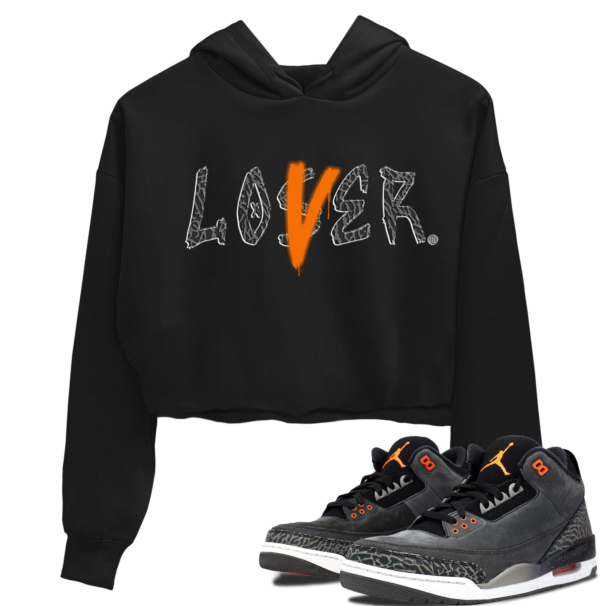 Air Jordan 3 Fear shirt to match jordans Loser Lover sneaker tees Air Jordan 3 Fear SNRT Sneaker Release Tees Black 1 Crop T-Shirt