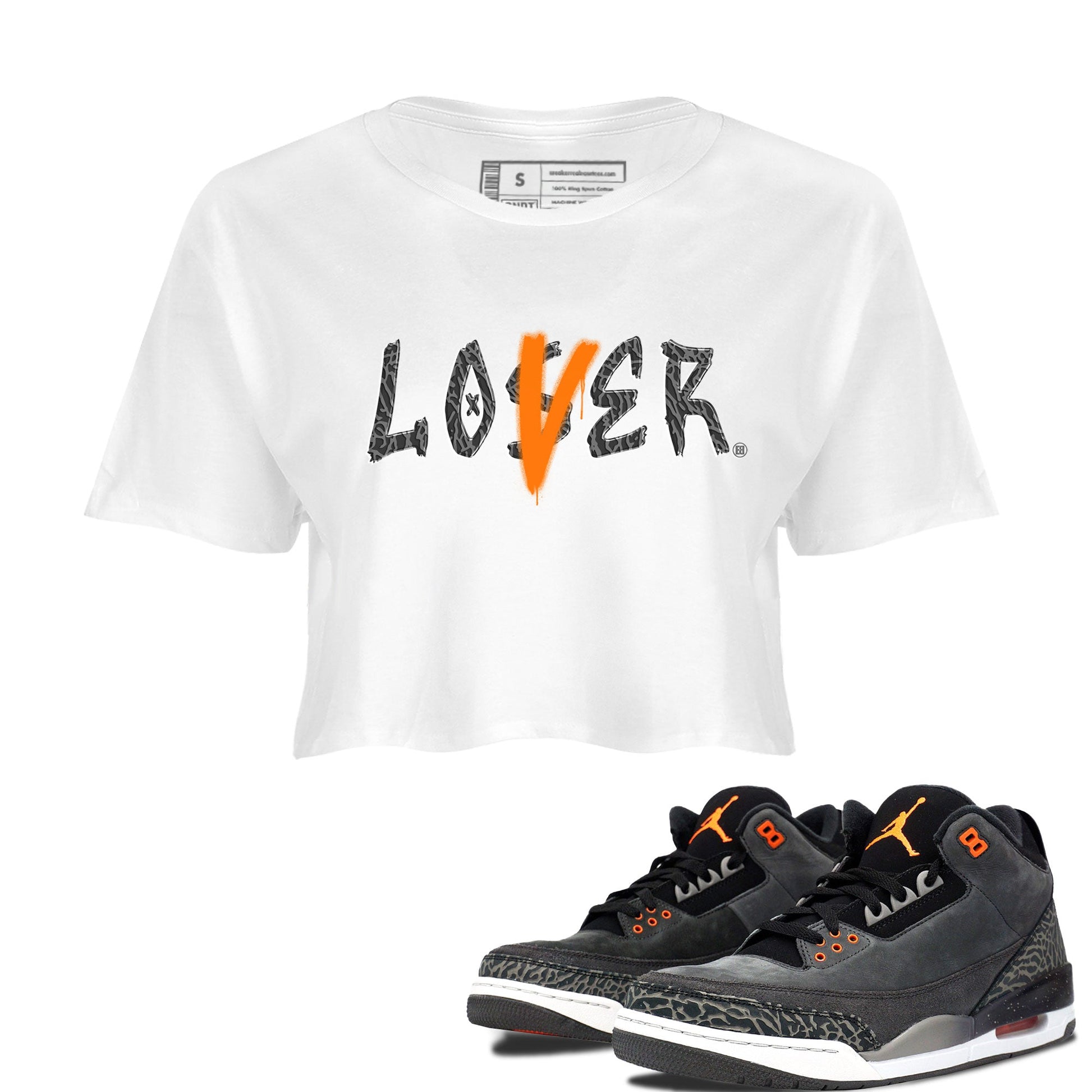Air Jordan 3 Fear shirt to match jordans Loser Lover sneaker tees Air Jordan 3 Fear SNRT Sneaker Release Tees White 1 Crop T-Shirt