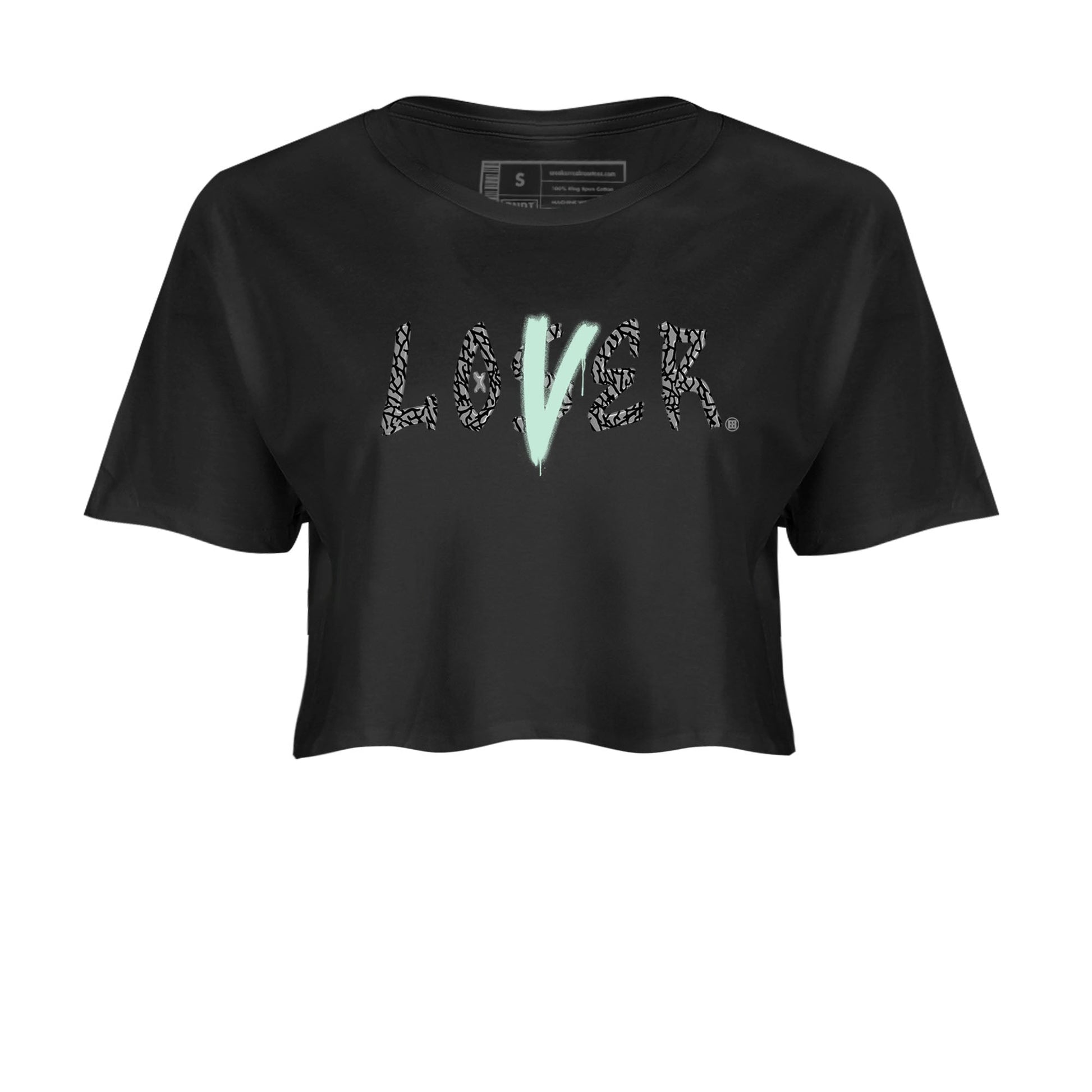 3s Green Glow shirt to match jordans Loser Lover sneaker tees Air Jordan 3 Retro Green Glow SNRT Sneaker Release Tees Black 2 crop length shirt