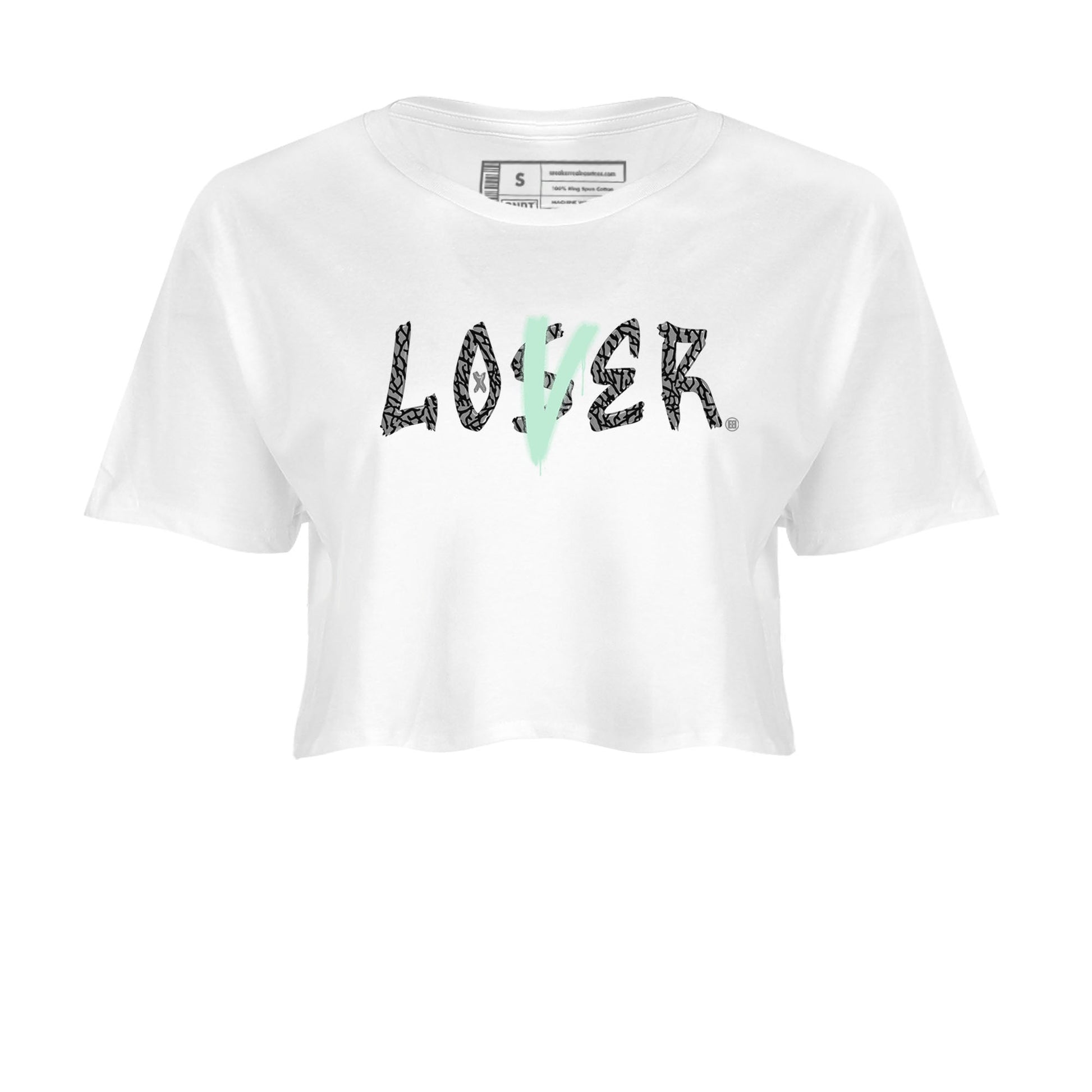 3s Green Glow shirt to match jordans Loser Lover sneaker tees Air Jordan 3 Retro Green Glow SNRT Sneaker Release Tees White 2 crop length shirt