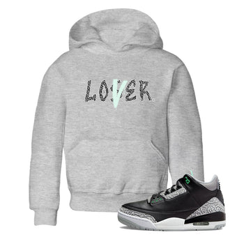 3s Green Glow shirt to match jordans Loser Lover sneaker tees Air Jordan 3 Retro Green Glow SNRT sneaker release tees baby toddler Heather Grey 1 cotton Shirt