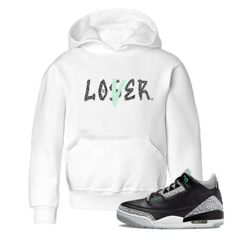 3s Green Glow shirt to match jordans Loser Lover sneaker tees Air Jordan 3 Retro Green Glow SNRT sneaker release tees baby toddler White 1 cotton Shirt