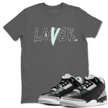 3s Green Glow shirt to match jordans Loser Lover sneaker tees Air Jordan 3 Retro Green Glow SNRT Sneaker Release Tees unisex cotton Cool Grey 1 crew neck shirt